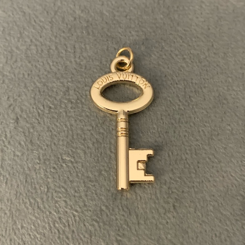 Upcycled Gold Key Charm Pendant